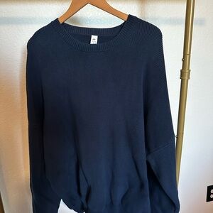 Alo Yoga Men’s Ribbed Knit Crewneck Sweater Navy XL